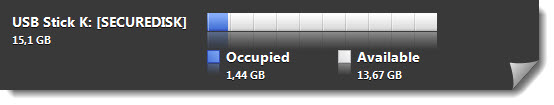 the capacity bar for usb secure disk